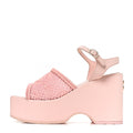 Chanel Fabric Calfskin CC Women's Platform Sandals
