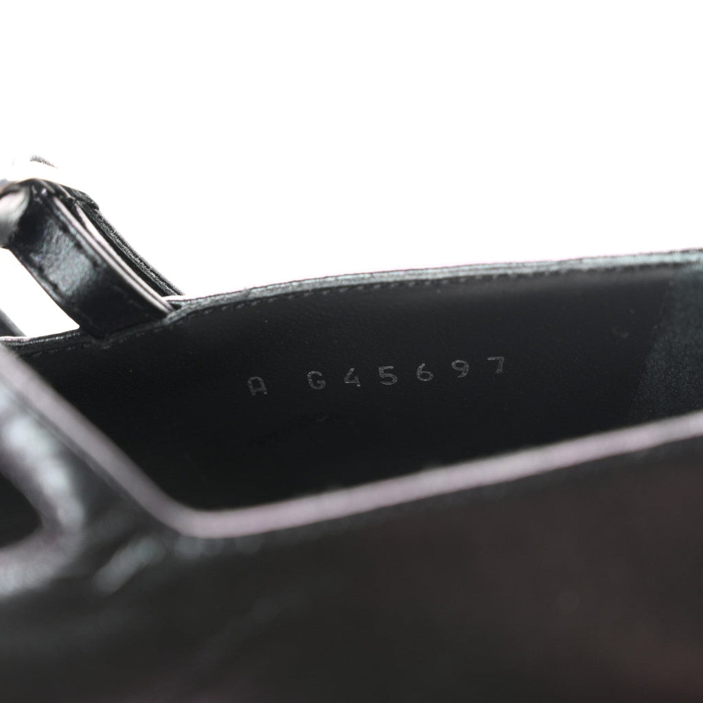 Chanel Lambskin Grosgrain Pearl Mary Jane Women's Flats Black