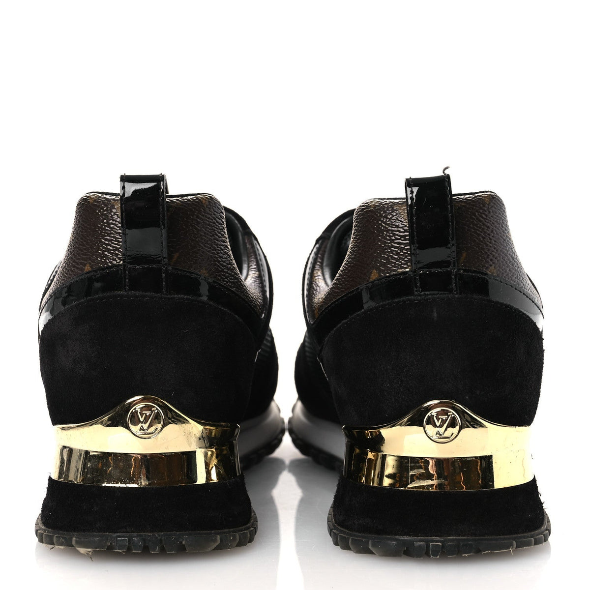 Louis Vuitton Suede Women's Monogram Run Away Sneakers 36.5 Black