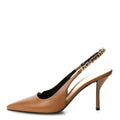 Gucci Malaga Kid Nappa Women's Signoria Slingback Pumps 37.5 Luminous Wood