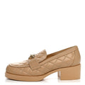 Lambskin Quilted CC Heart Loafers Beige Beige