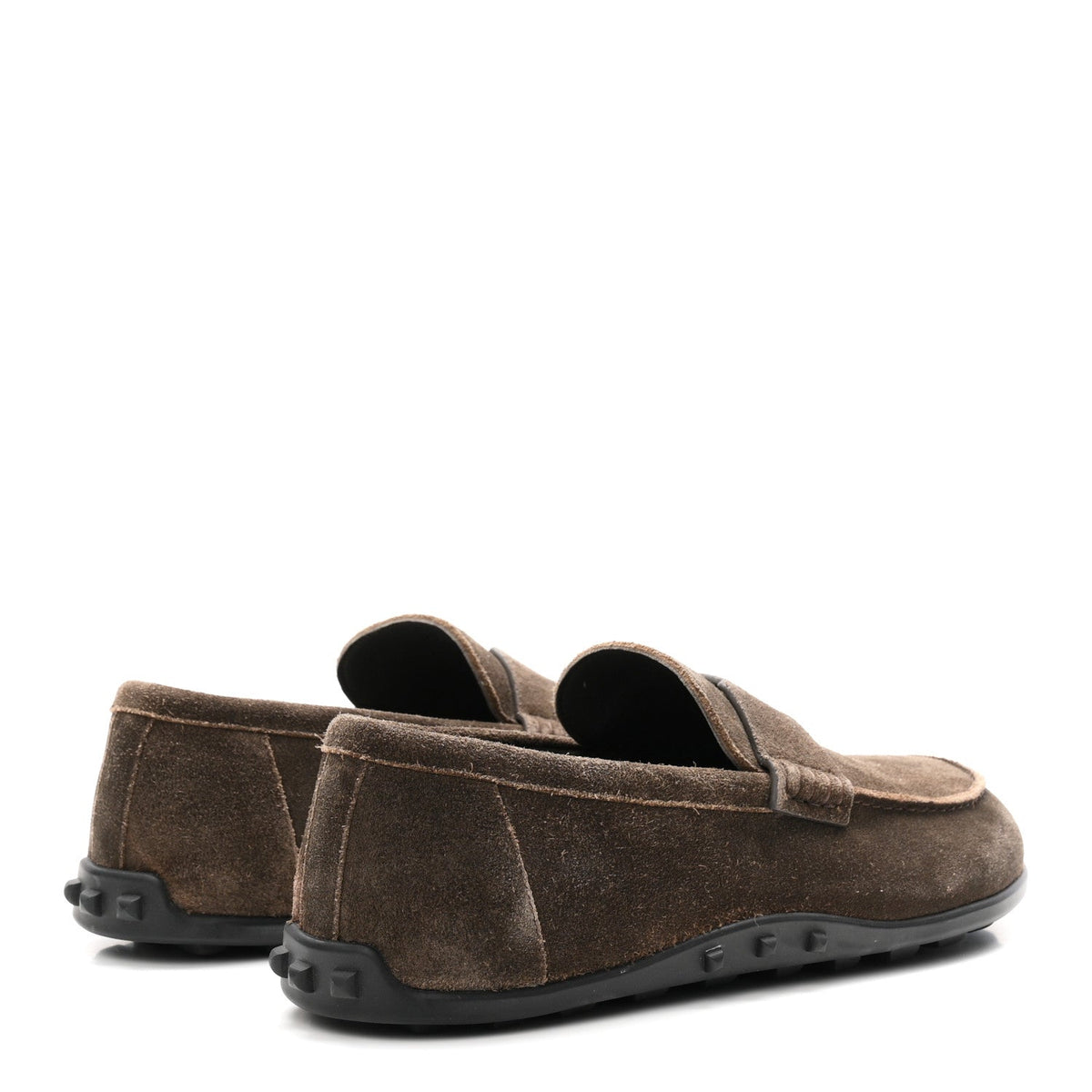 Hermes Suede Calfskin Men's Lazy Loafers 42 Ecorce