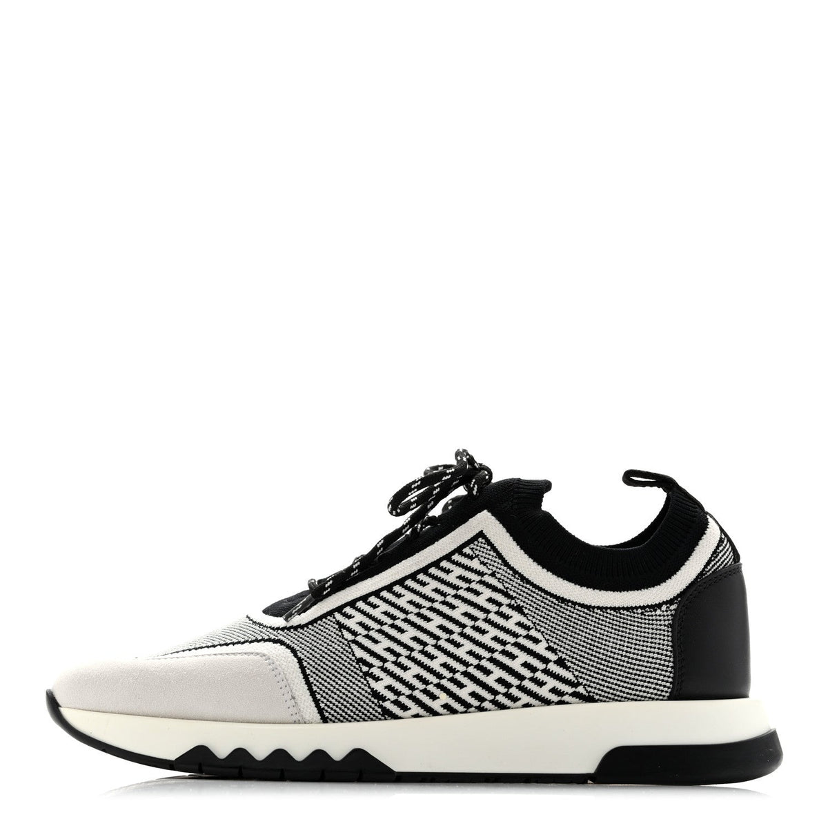Knit Bi-Color Addict Sneakers Black White