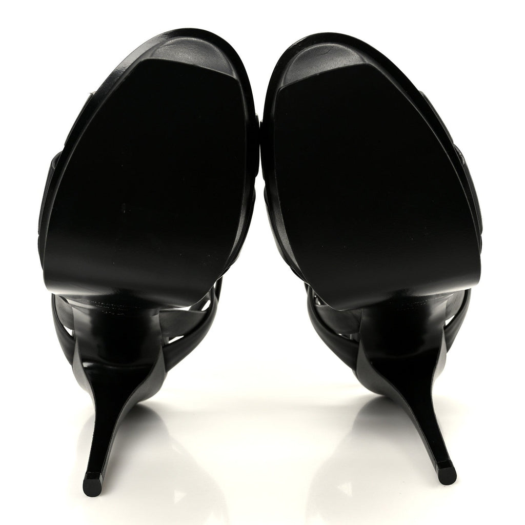 Saint Laurent Calfskin Women's Tribute 105 Sandals 39.5 Black