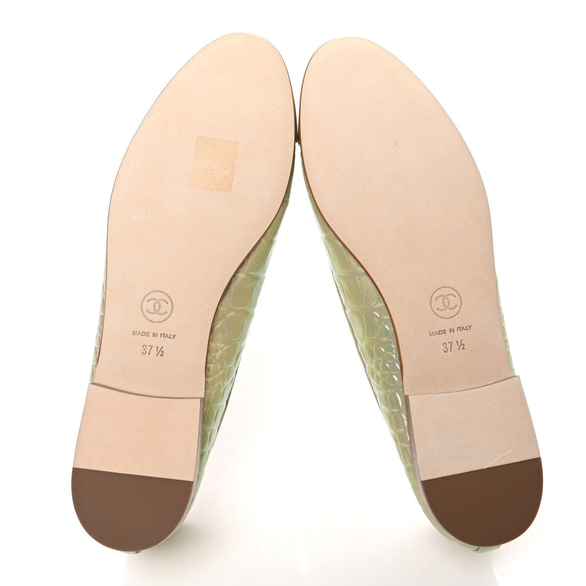 Chanel Iridescent Crocodile Embossed Women's Flats