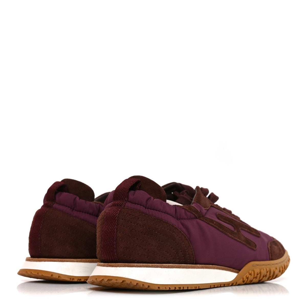 Hermes Suede Goatskin Women's Jet Sneakers 37.5 Marron Palissandre