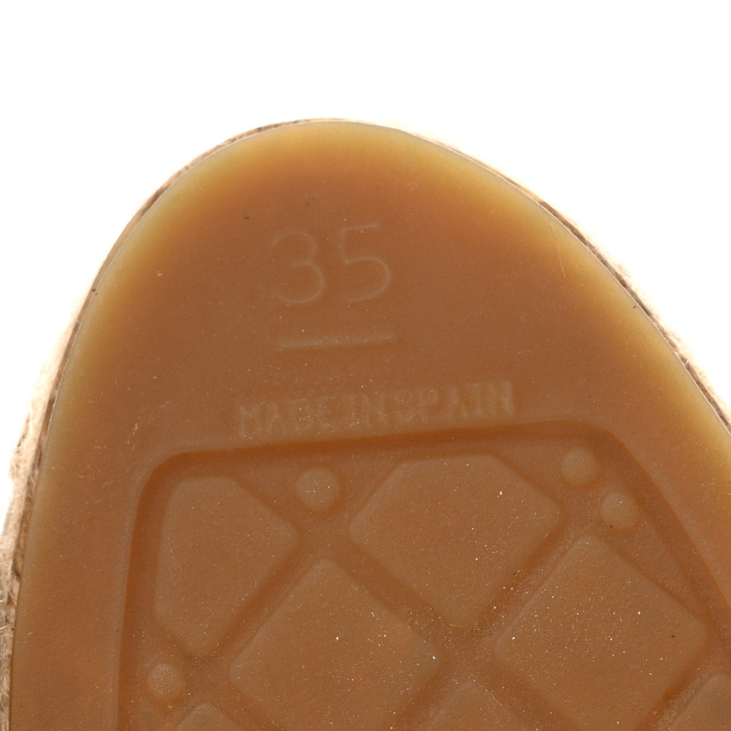 Chanel Lambskin Women's CC Espadrilles 35 Beige Black