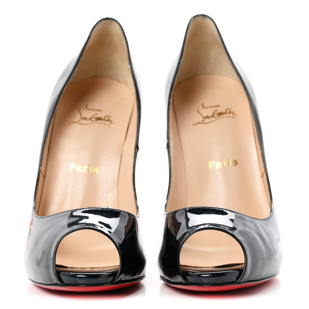 Christian Louboutin Patent Women's Lady Z 120 Pumps 39 Dark Blue