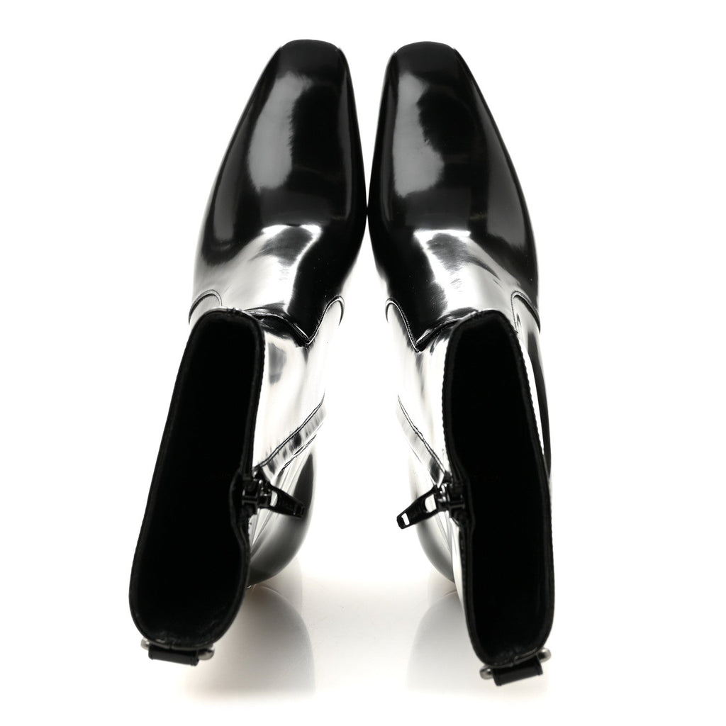 Saint Laurent Calfskin Women's Marilyn Betty 70 Ankle Zip Boots 35 Black