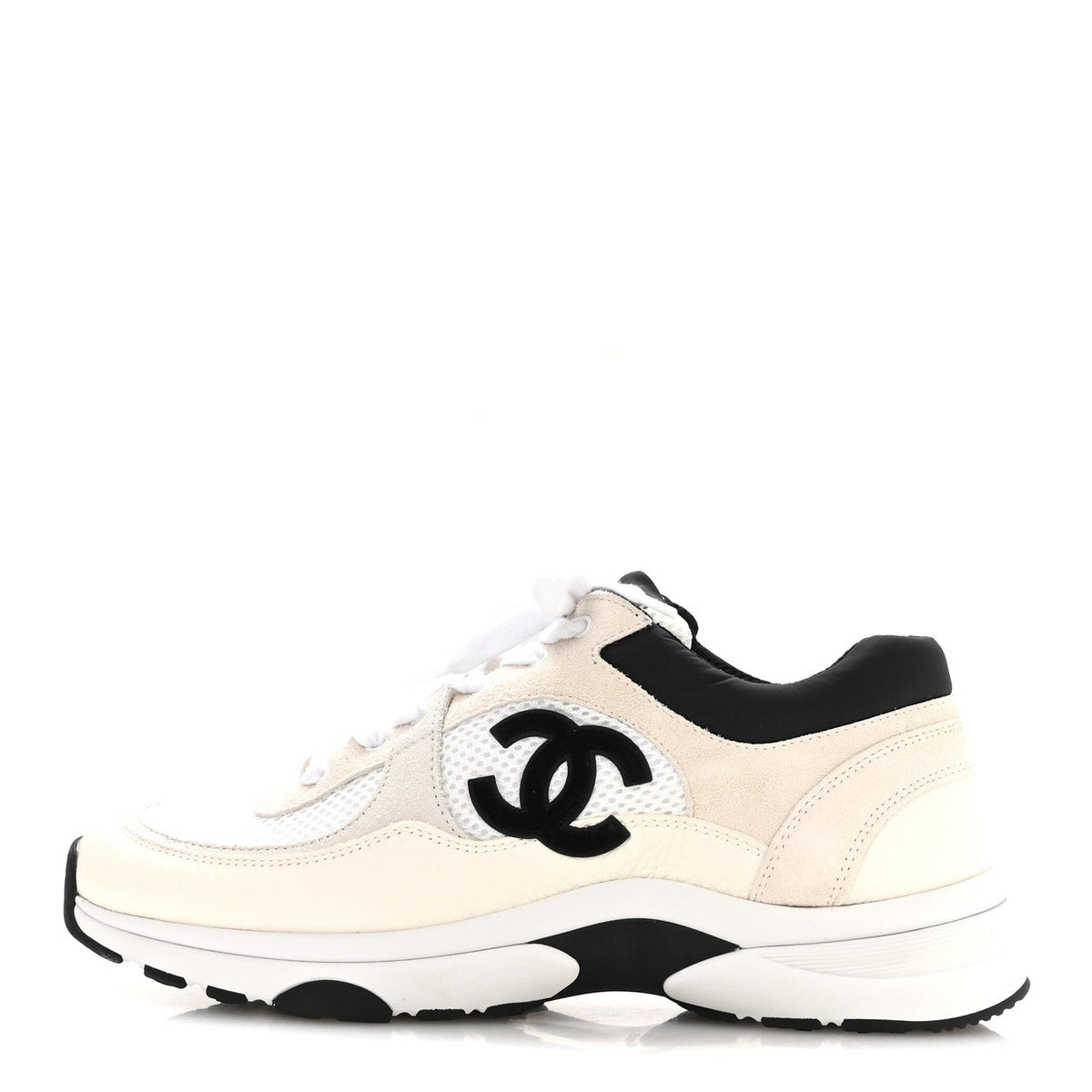 Chanel Mesh Suede Calfskin CC Women's Sneakers