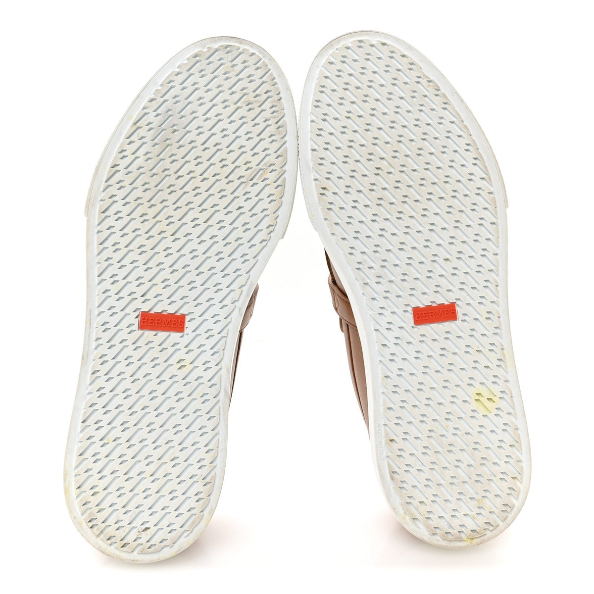 Hermès Epsom Calfskin Men's Game Slip On Fringe Sneakers 42.5 Naturel