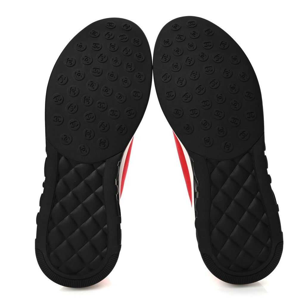 Chanel Mesh Lycra Thermoplastic Men's Sneakers Red White