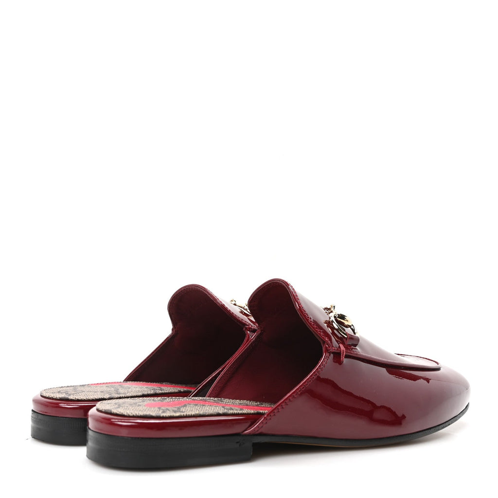 Gucci Patent Women's Princetown Slippers 36 Rosso Ancora