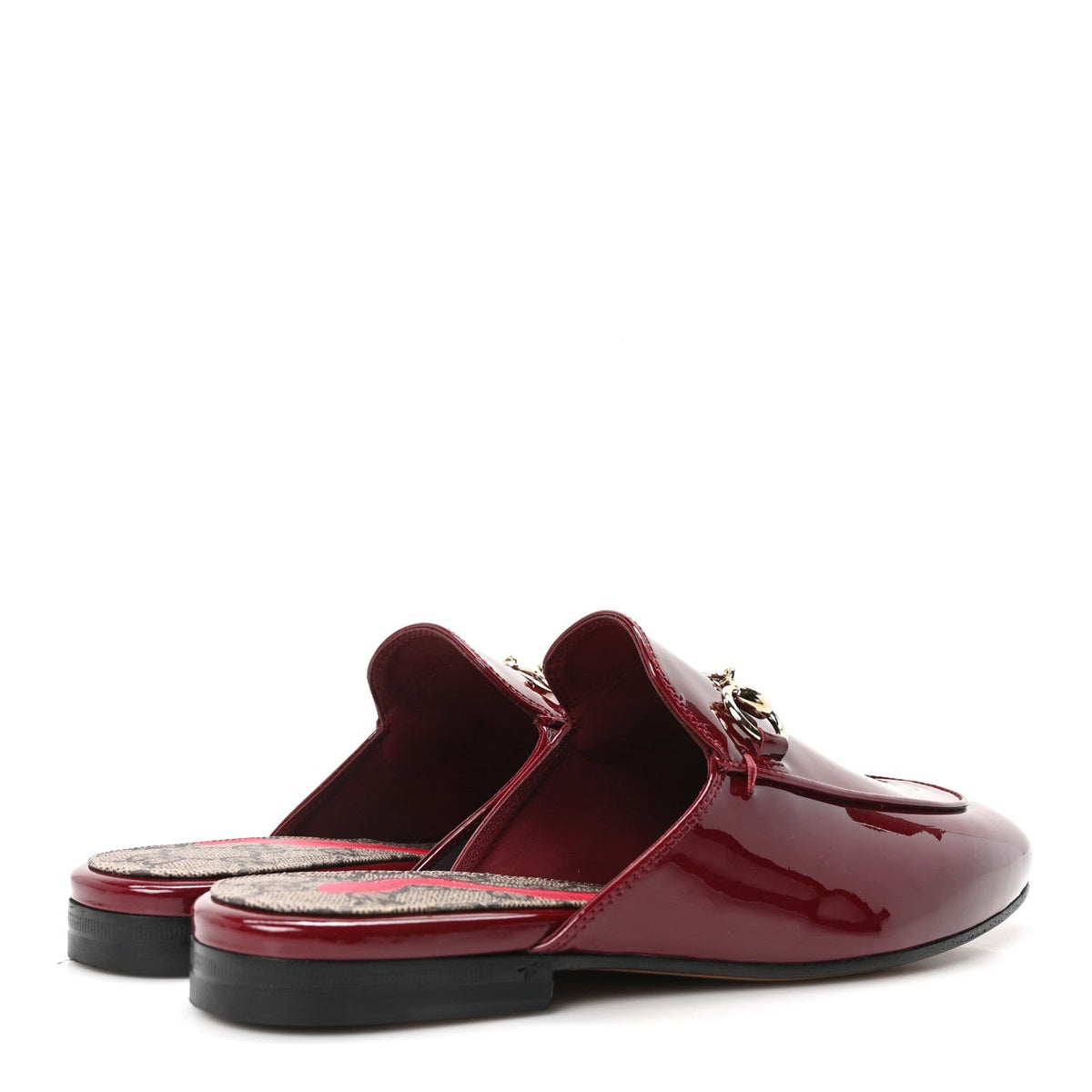 Gucci Patent Women's Princetown Slippers 36 Rosso Ancora