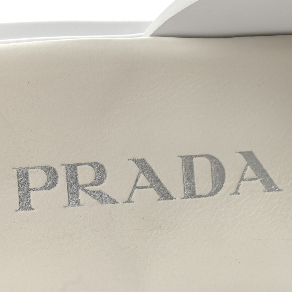 Prada Foam Rubber Women's Monolith Cage Sandals 38 White