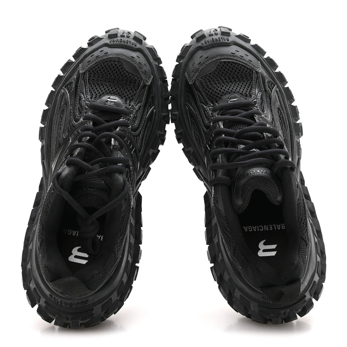Balenciaga Mesh Nylon Men's Monocolor Bouncer Sneakers 37 Black