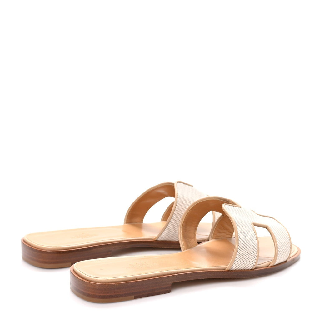 Hermes Linen Canvas Oran Women's Shoes