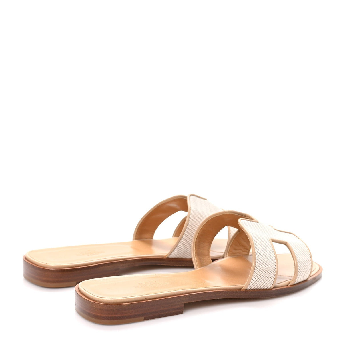 Hermes Linen Canvas Oran Women's Shoes