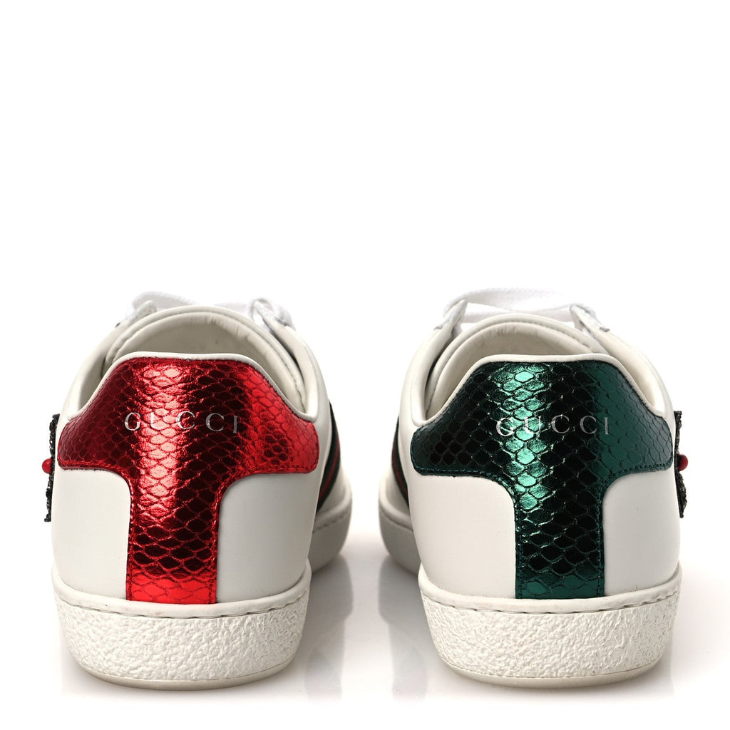 Gucci Calfskin Web Studded Women's Arrow Ace Sneakers 35.5 White