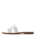 Hermes Box Calfskin Women's Oran Sandals 36 White