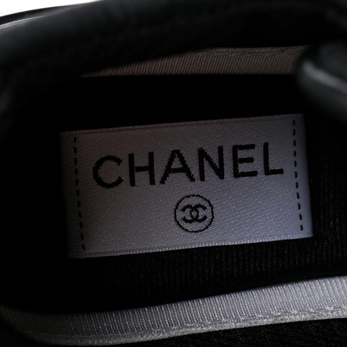 Chanel Calfskin Mesh Lycra Suede Women's Logo Sneakers 36 Black
