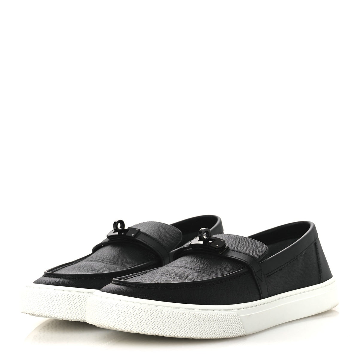 Hermes Calfskin Women's Game Slip On Sneakers 39.5 Black