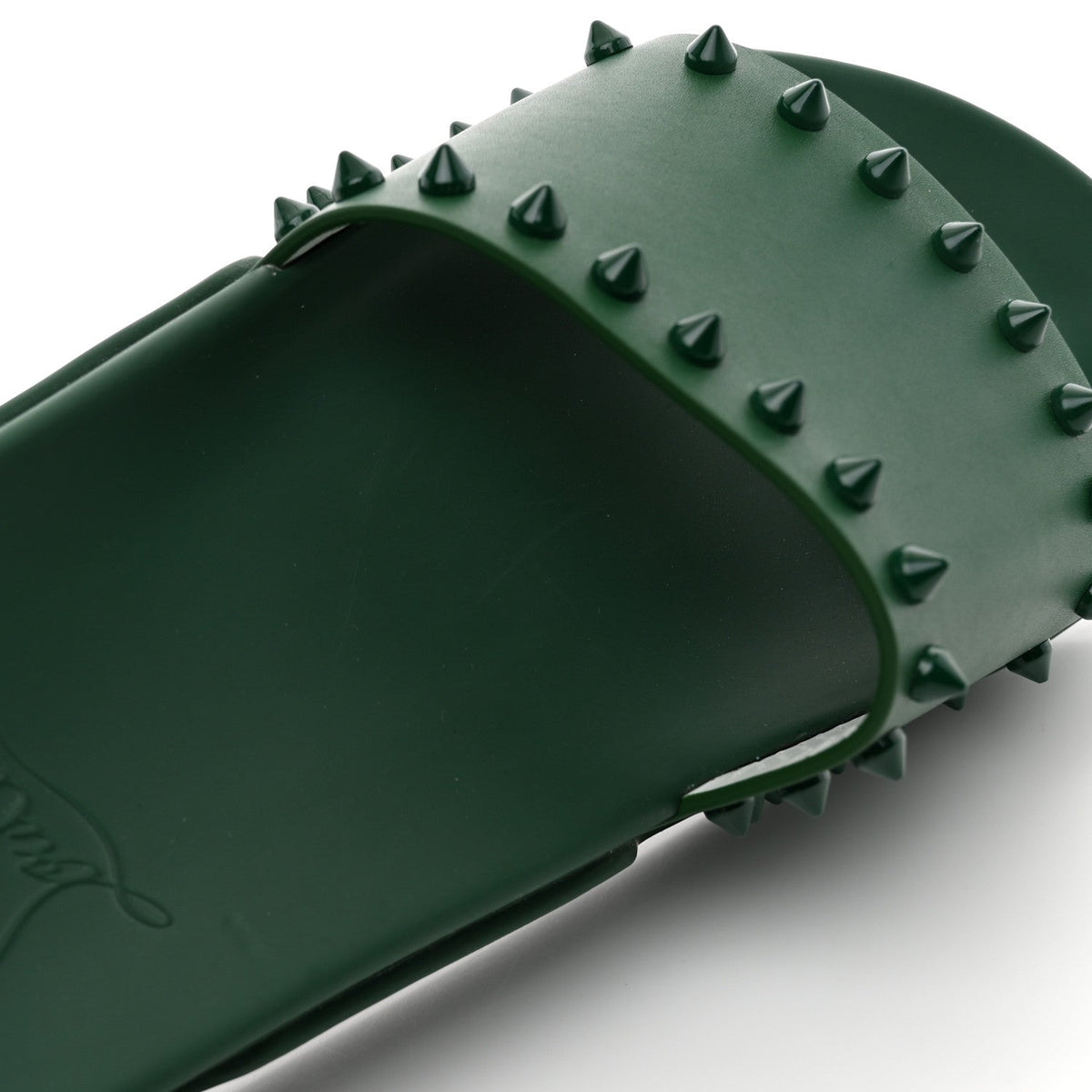 Christian Louboutin Calfskin Women's Pool Fun Slide Sandals 35 Green
