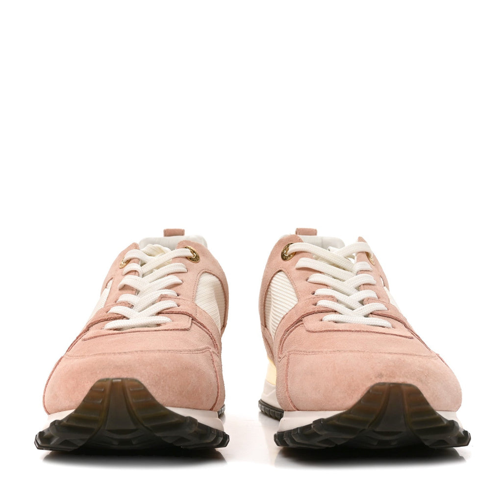 Louis Vuitton Suede Calfskin Women's Run Away Sneakers 38 Pink