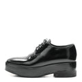 Prada Spazzolato Calfskin Women's Derby Platform Loafers 37 Black