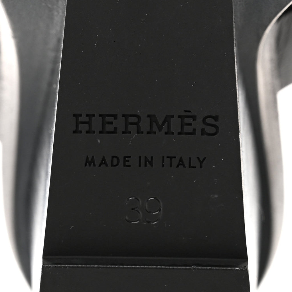 Hermes Calfskin Women's Kalya 100 Sandals 39 Black