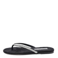 Suede Kidskin Strass CC Thong Sandals Black