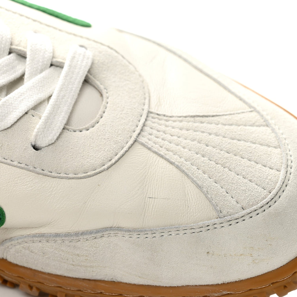 Hermes Nappa Suede Goatskin Jet Men's Sneakers White Vert Jungle
