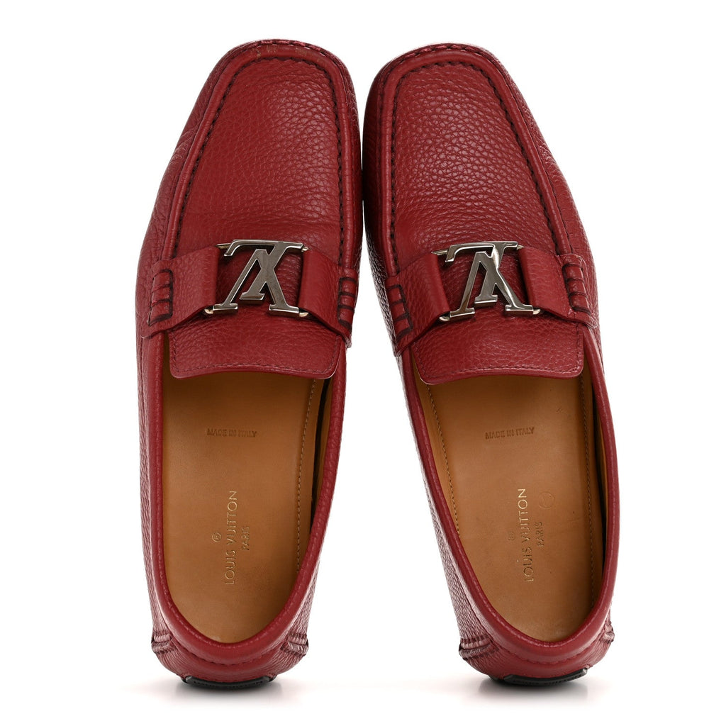 Louis Vuitton Calfskin Men's Monte Carlo Moccasin Loafers 9 Red