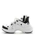 Calfskin Satin Printed Polka Dot Monogram LV Archlight Sneakers White