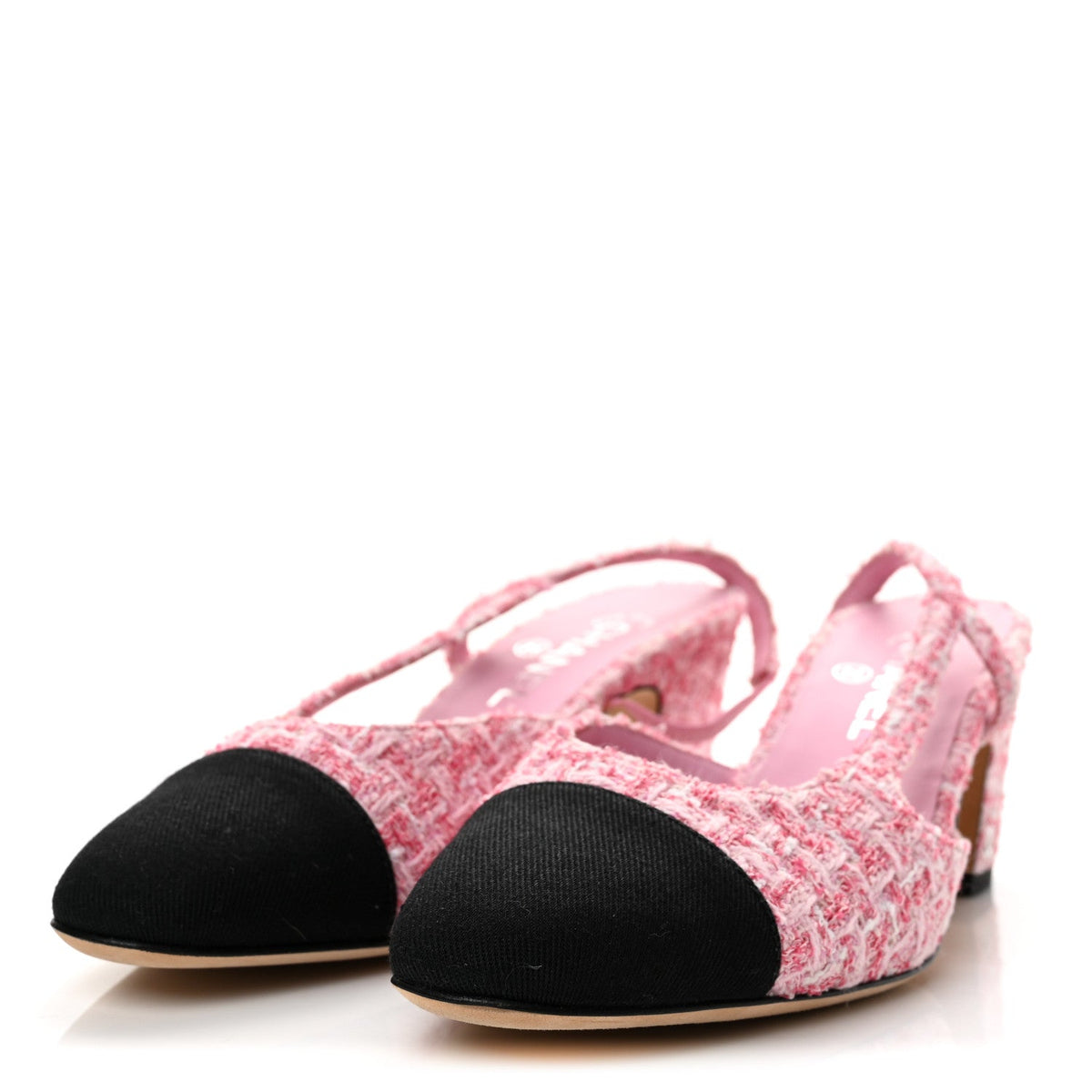 Chanel Tweed Grosgrain CC Women's Slingback Pumps