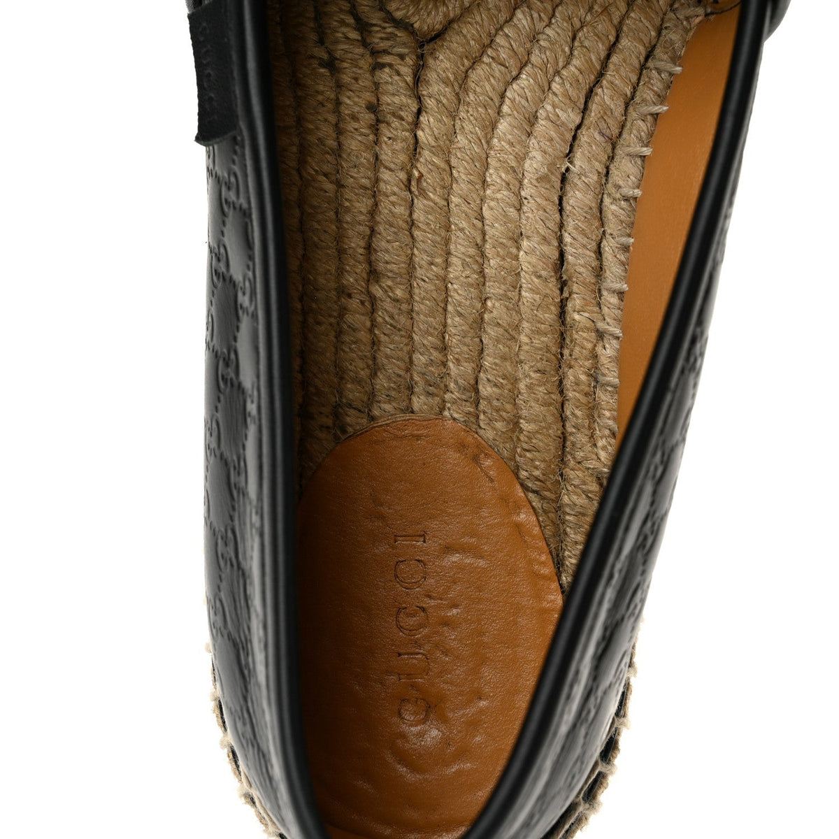 Gucci Microguccissima Calfskin Women's Signature Espadrilles 38 Black