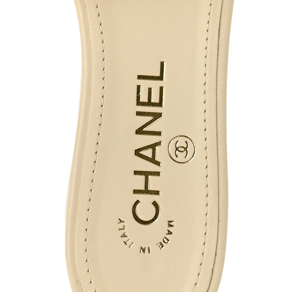 Chanel Lambskin Pearl Crystal CC Women's Mules Sandals
