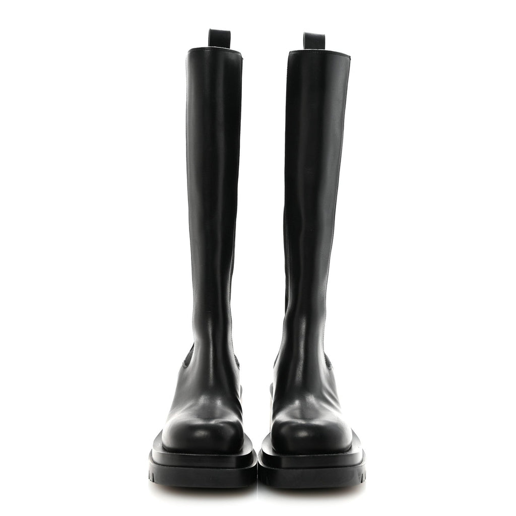 Bottega Veneta Calfskin Women's The Lug Chelsea Tall Boots 36.5 Black