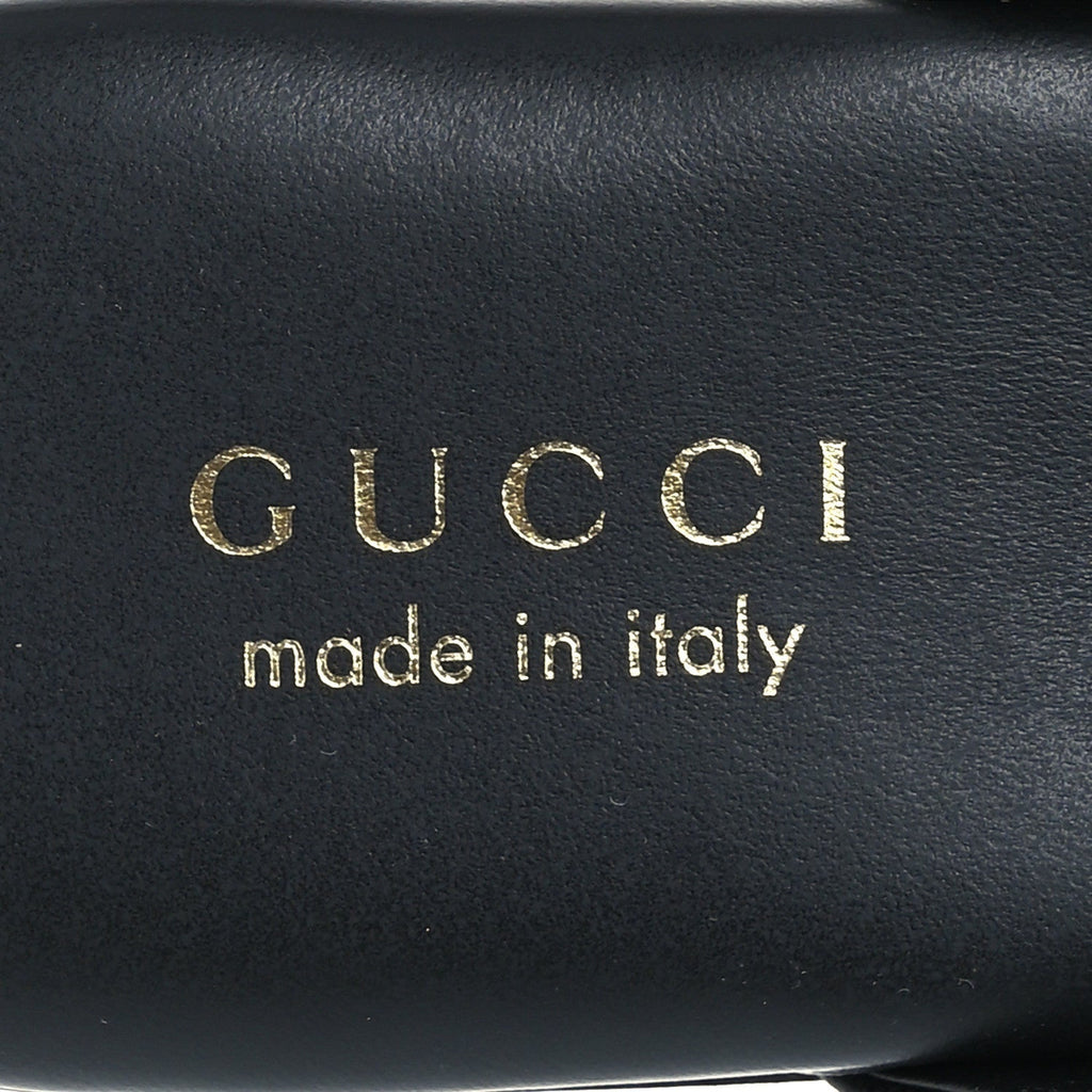 Gucci Nappa Women's Annette Horsebit Slippers 39.5 Black
