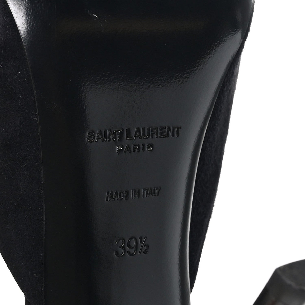 Saint Laurent Suede Women's Kid Scamosciato Sling 90 Chain Pumps 39.5 Black