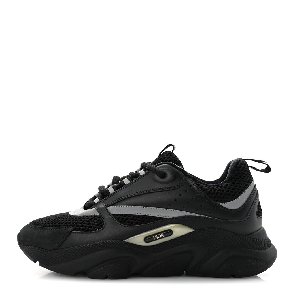 Christian Dior Technical Mesh Calfskin Men's B22 Sneakers 40 Black