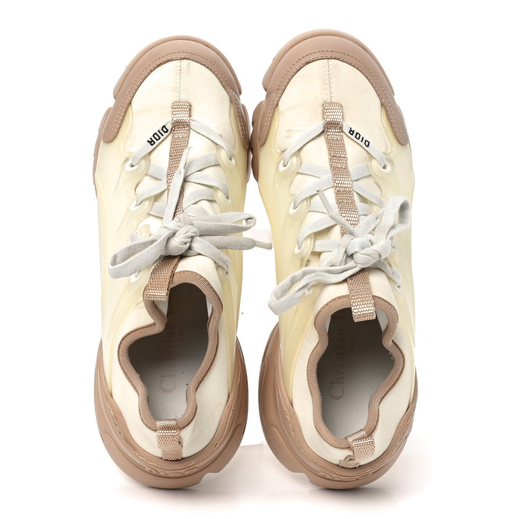 Christian Dior Neoprene Women's D-Connect Sneakers 36.5 White Beige