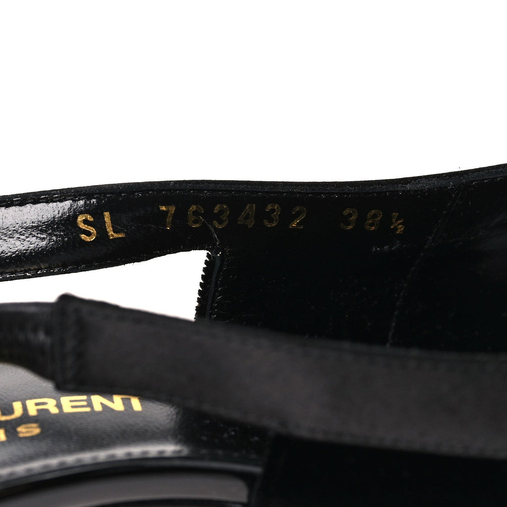 Saint Laurent Velvet Women's Victoire 115 Slingback Pumps 38.5 Black