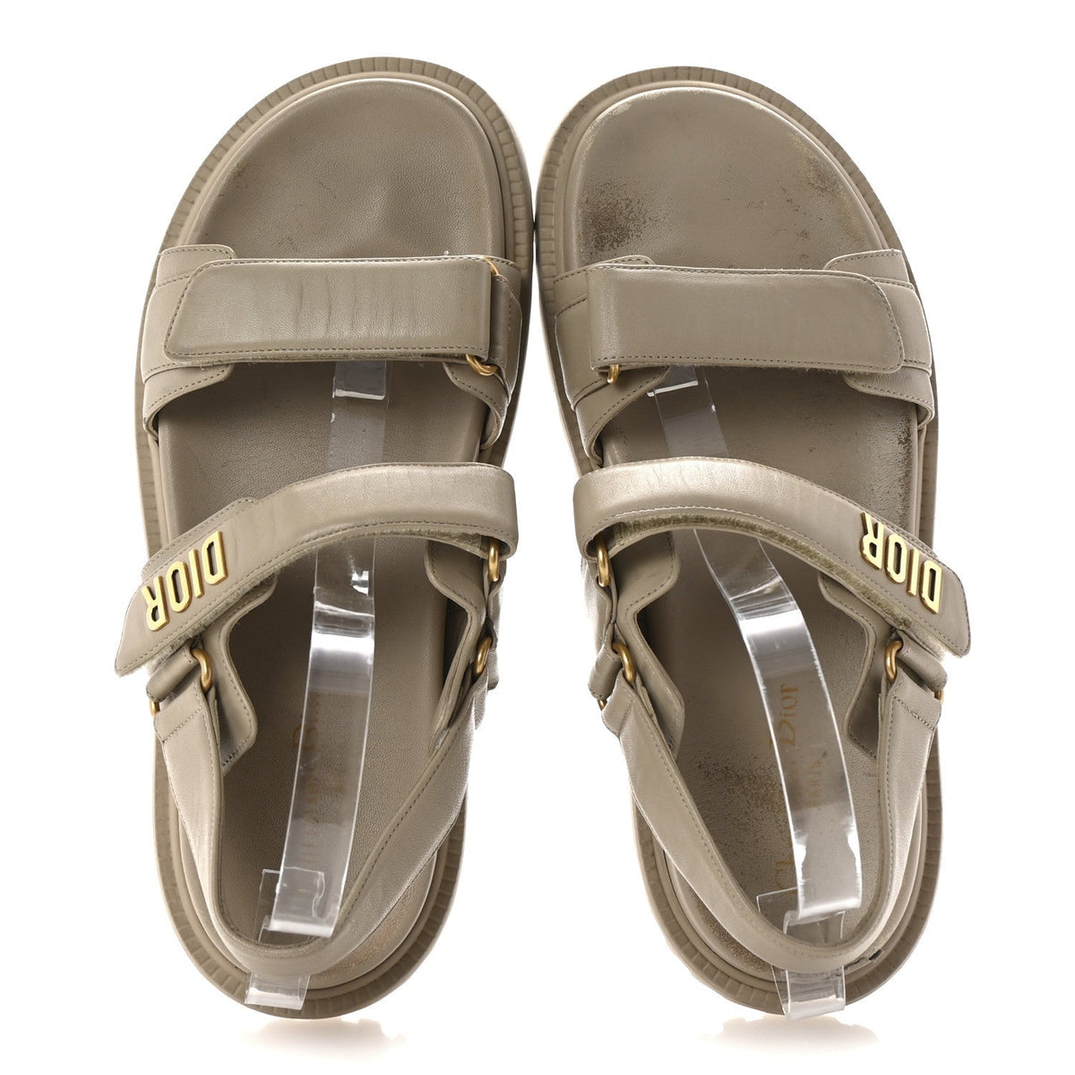 Christian Dior Lambskin Women's Dioract 10mm Sandals 41 Off White