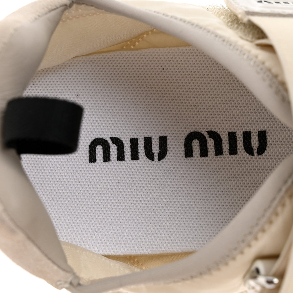 Miu Miu Technical Fabric Suede Women's Tyre Ballerina Flats 36.5 Ivory