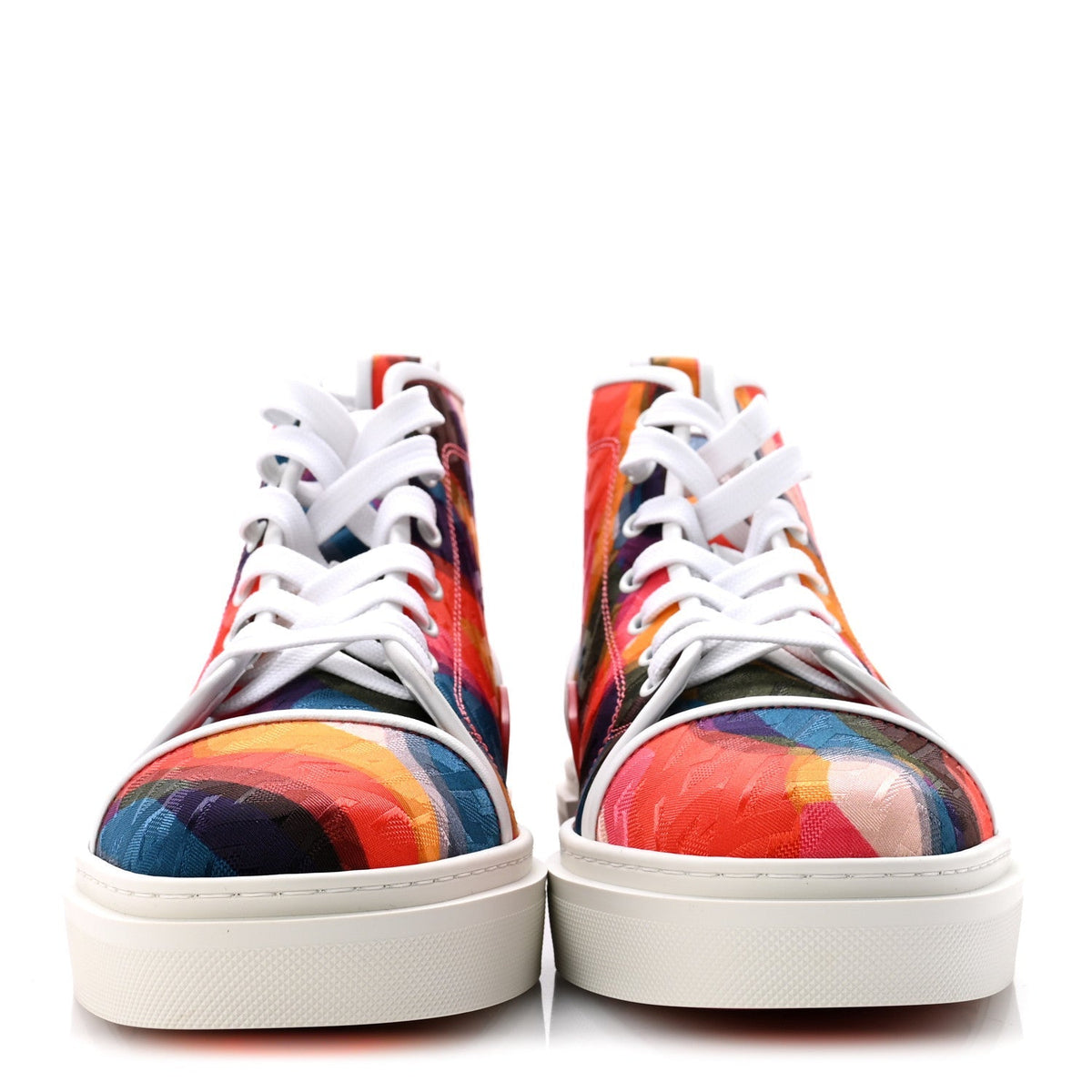 Christian Louboutin Canvas Nappa Men's Adolon High Top Sneakers 42.5 Multicolor