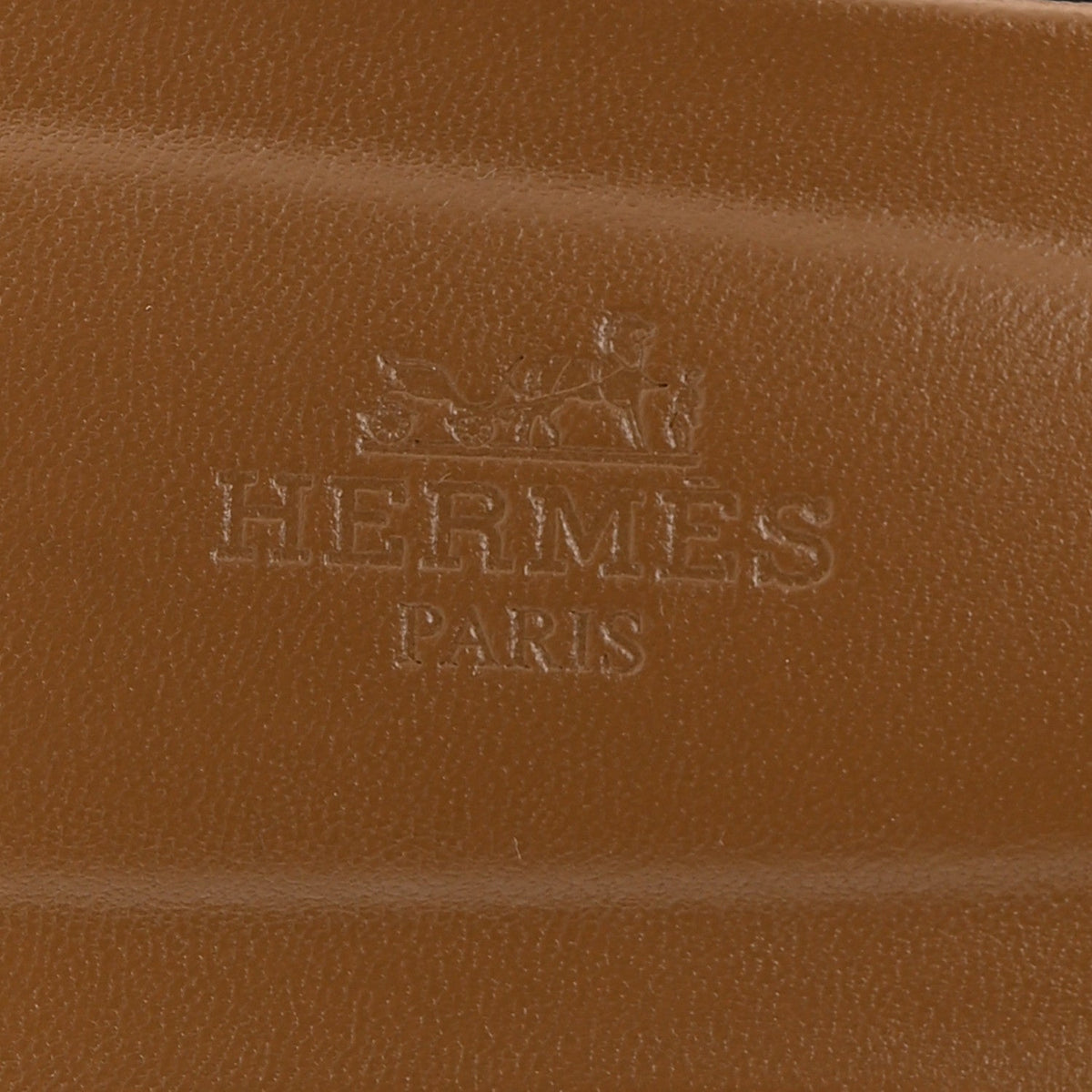 Hermes Suede Goatskin Braided Women's Oran Sandals Brun Fume