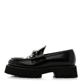 Gucci Cordovan Lux Women's Horsebit 45mm Platform Loafers 39.5 Black