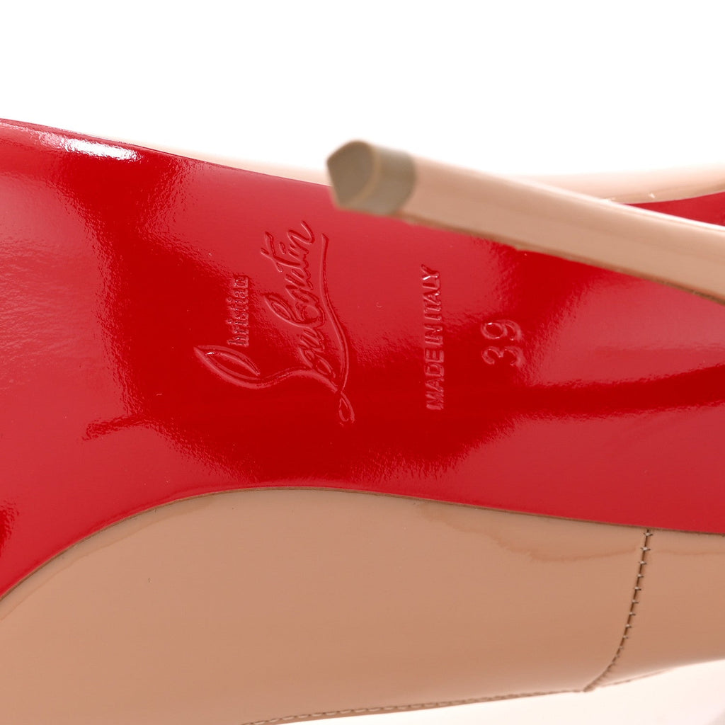 Christian Louboutin Patent Women's So Kate 120 Pumps 39 Nude