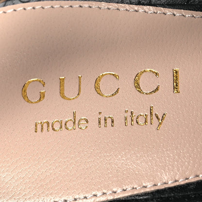 Gucci Leather Horsebit Women's Platform Slingback Mules 38.5 Black
